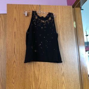 August Silk beaded tank top.  Size L